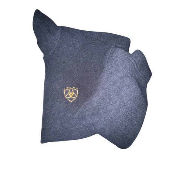 Ariat Mens Black Pullover 1/4 Zip Embroidered Logo Fleece Sweatshirt Sz Large - Picture 3 of 6